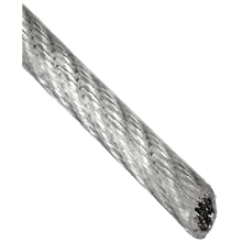 Loos Galvanized Steel Wire Rope, Vinyl Coated, 7x7 Strand Core, Natural