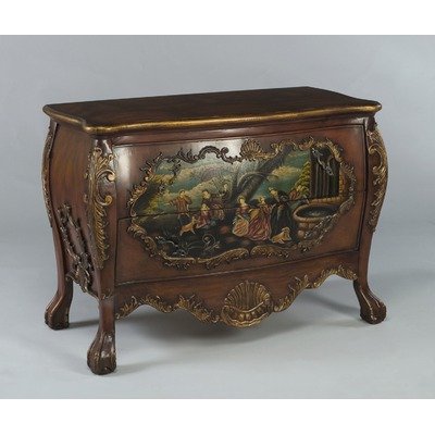 Two Door Bombe Chest in Medium Brown
