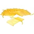 12 Drawstring Pouches Jewelry Yellow Organza Showcase Gift Bag 4"