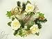 Artificial Christmas Flower 28cm Rose Poinsettia Ivy Wreath (Cream) from GT Decorations