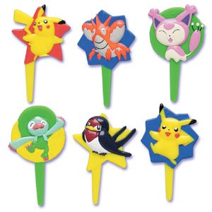 Pokemon Figure Picks - Set of 6 Cake Decorating