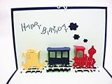 全100種以上!立体ポップアップ グリーティングカード :汽車 T-003 誕生日カード ギフトカード 列車 3D