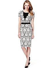 Drop a Dress Size Floral Bodycon Peplum Dress with Secret Support™