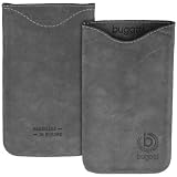 Original Bugatti Skinny Steel Grey Leder Tasche grau Schutz Hülle Case für Ihr Sony Xperia S LT26i inkl. dem Original YAYAGO Clean-Pad