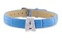 Diamond Clip On Initial letter "A" with Blue Leather Bracelet