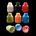 510 Central 30mL LDPE Plastic Thin Tip Dropper Bottles (100 Pack, Multi Color Caps)