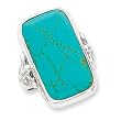 Sterling Silver Rectangle Turquoise Ring