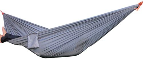 WantDo Outdoors Double Hammock Lightweight Indoor and Outdoor Nylon Parachute Hammocks for Camping, Backpacking & Travel.Multifunctional Durable Stronger(SilverGrey15)