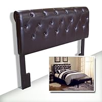 Espresso Brown Tufted Bicast Adjustable Full and Queen Size Headboard