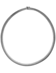 18K White Gold Omega Dome 8mm Necklace 18 Inch