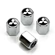 Mitsubishi Silver Logo Chrome Tire Stem Valve Caps
