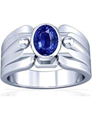 Platinum Oval Cut Blue Sapphire Solitaire Ring