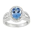 18K White Gold Aquamarine and Diamond Ring