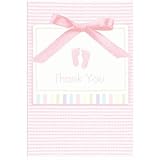 Baby Soft Pink Baby Feet Thank You Cards- 8 Pack
