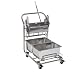 Contec 2700 Stainless Steel Multi-Bucket System with Two Stainless Steel 5 Gallon Buckets, Stainless Steel Wringer, Casters, 66cm Length x 60cm Width x 92cm Height