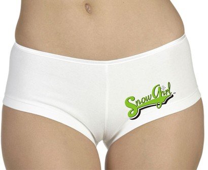 Buy SnowGirl Women White Snowmobile Snowboarding Intimate Underwear Clothing, Medium, Green Signature Logo