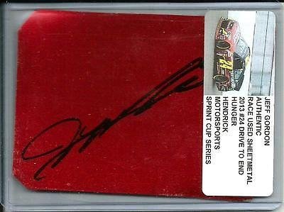 Jeff Gordon AARP DRIVE TO END HUNGER Signed Nascar Race Used Sheetmetal #25 - NASCAR Autographed Race Used Items