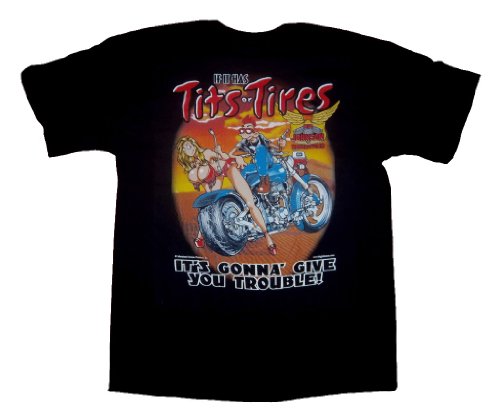 BIG JOHNSON TITS OR TIRES T-SHIRTS! - ALL NEW HQ 2 SIDED TEE! - BIG JOHNSON TITS OR TIRES SHIRTS - BIKER SHIRT - MOTORCYCLE T-SHIRTS