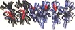 Set of Six Multicolor Shiny Satin Polkadot Ribbon Bows on French Barrettes Hairclip for Women and Teens