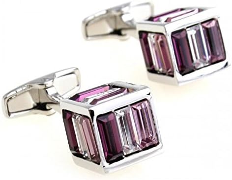 SunShine Day Cufflinks Inc Romance Red Purple White Color Dice Shaped Cufflinks