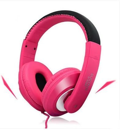 Headphones, Agust GX828 Over-Ear Gaming Headphone with Mic, Strong Bass Effect ,Volume Control,Adjustable headband Headset Earbuds Noise Reduction for MP3 MP4 PC Tablets Cell Phone ( Pink )