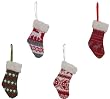 Acrylic Hand Knit Christmas Stockings Ornaments Set of 12 - 3 of Each Pattern