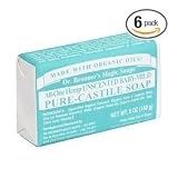 Dr. Bronner's Magic Soaps Pure-Castile Soap, All-One Unscented Baby-Mild, 5-Ounce Bars (Pack of 6)