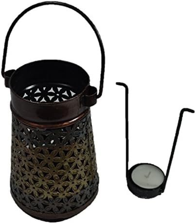 Treats of India- Designer Iron Kandil (candle stand), Hand Made in India, Beautiful, Ethnic and Stylish, Use Indoor or Outdoor, Gift , Ethnic - 12*12*17