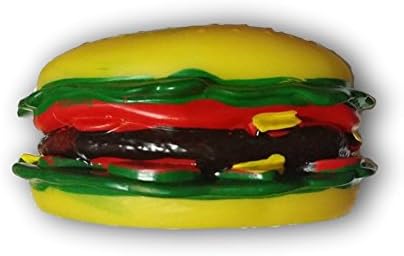 Squeaker Toys, Phylum Pet Squeaky Life-like 10" Hotdog, 6" Hamburger Keep Pets Entertained, Busy, Healthy- Latex Build Offers Unmatched Durability & Effortless Cleaning- Safe for Large, Medium, Small Sized Dogs -Available in Vivid Colours!