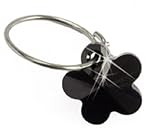 Nickel Free Swarovski Flower Dangle, Jet
