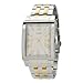 GUESS Men's W10232G1 Rectangular Case, Two Tone Stainless Steel Band, White Dial Watch