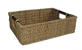 BRAND NEW SEAGRASS STORAGE BASKET WITH WOOD HANDLES LARGE