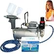 Professional Turbo Tan Airbrush Sunless Tanning System with a Trigger Style Gravity Feed Airbrush Gun and a Ocean Sunless Tanning Variety Sampler Pack (4 Different Solutions - 1 Pint Total)