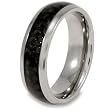 Domed Titanium Ring with Black Carbon Fiber Inlay (7.0mm) - Sizes 6 - 13