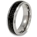 Domed Titanium Ring with Black Carbon Fiber Inlay (7.0mm) - Sizes 6 - 13