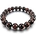 Men,Women's 10mm 12mm Bracelet Link Wrist Energy Stone Agate Brown Buddha Mala Beads Elastic