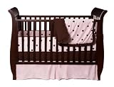 American Baby Company 4 Piece Crib Set with Large Espresso Dot, Pink