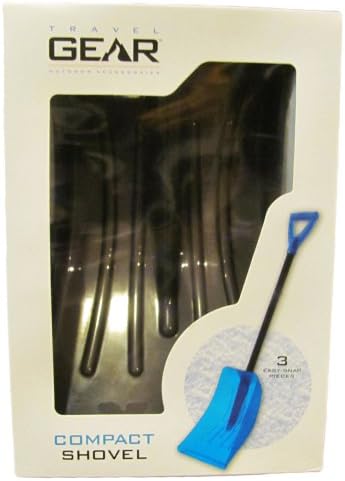 Travel Gear Outdoor Accessories Compact Shovel with 3 Easy-Snap Pieces, Black