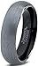Charming Jewelers Tungsten Wedding Band Ring 6mm for Men Women Comfort Fit Black Domed Brushed Size 9.5