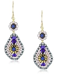 Miguel Ases Blue Quartz and Swarovski Small Tear Drop Earrings