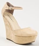 Breckelle's Cilo-21 Women Closed Round Toe High Platform Ankle Strap Wedge Heel Sandal