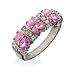 Eve's Addiction Sparkling Pink and Diamond CZ Sterling Silver Ring