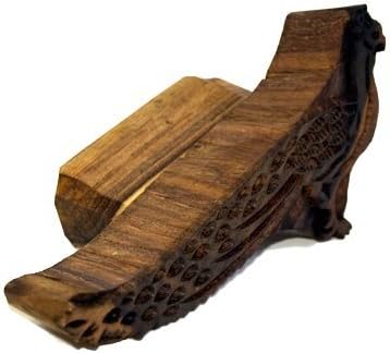 Hand Carved Wood Block Stamp - Peacock