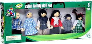 Childrens Toyshop  Toys : Maxim 6 Pc Family Dolls Asian