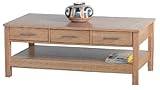 Oak 3 Draw Living Room Coffee Table With Storage Space