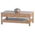 Oak 3 Draw Living Room Coffee Table With Storage Space