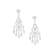 14K White Gold ''Diamond Cut'' Chandelier Earrings