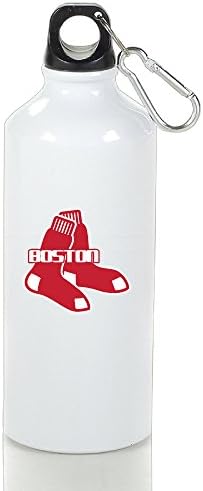 ZOENA Boston Red Sox Stylish Custom Sports Kettle White With Carabiner Hook,400-600ml /6.5OZ
