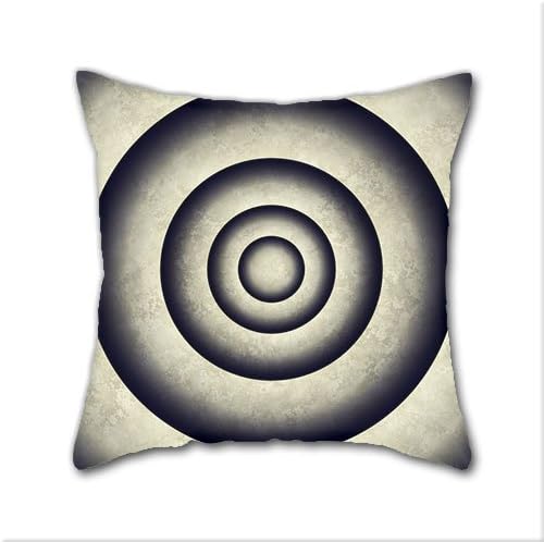 Natural Cotton Linen Decorative Pillowcase,Throw Pillow Cushion Cover Abstract grunge gray blue 3D metal rings tunnel Square 18 x 18 Inch(45cm x 45cm)