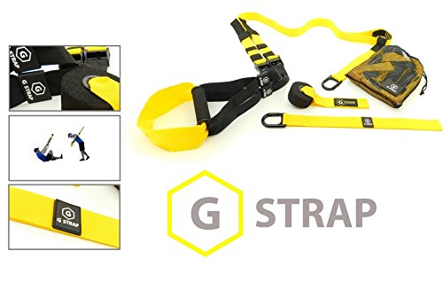 GYMSTUFF G-STRAP (650 LB SUPPORTED, 6 COLORS) Suspension Body Fitness Trainer HIGH QUALITY, Resistance Home Gym Fitness Training